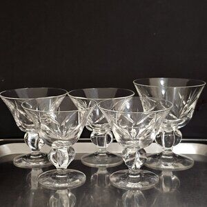 Swedish Fine Crystal Cocktail Coupe 3.75” designer Gulli Ingrid glasses (4)+ 1